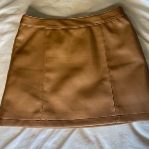 Tan Leather Mini skirt